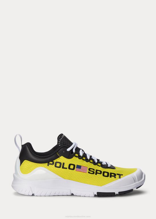 hvid/gul/sort Kvinder Ralph Lauren polo sport tech racer sneaker Z426B5114