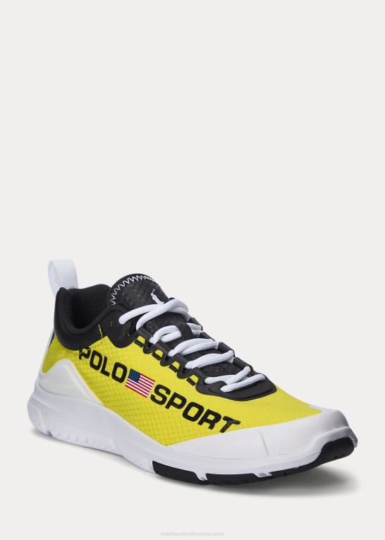 hvid/gul/sort Kvinder Ralph Lauren polo sport tech racer sneaker Z426B5114