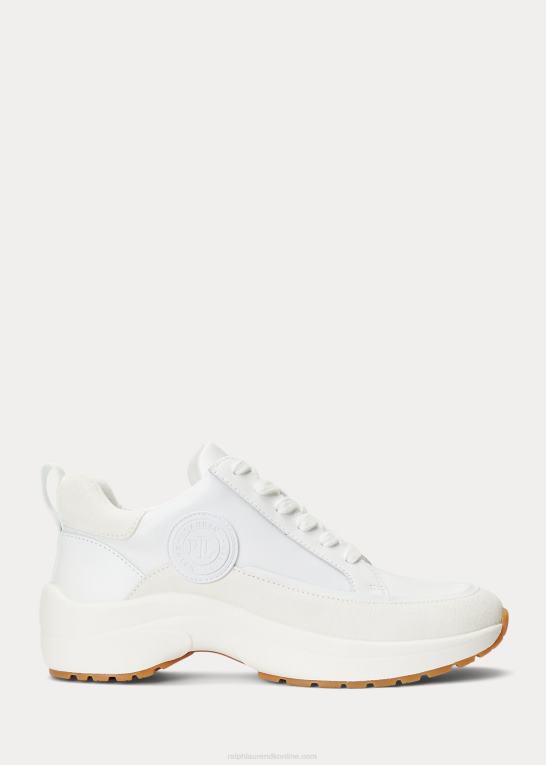 hvid/klubhuscreme Kvinder Ralph Lauren sneaker i reaghan læder og ruskind Z426B5127