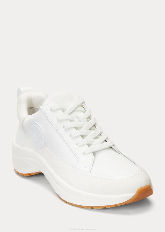 hvid/klubhuscreme Kvinder Ralph Lauren sneaker i reaghan læder og ruskind Z426B5127