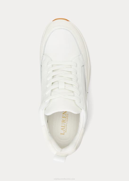 hvid/klubhuscreme Kvinder Ralph Lauren sneaker i reaghan læder og ruskind Z426B5127