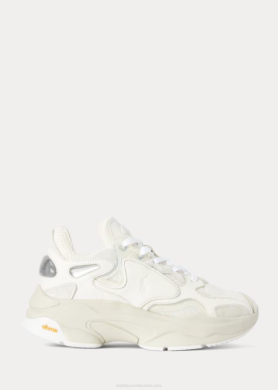 hvid/stuk/sølv Kvinder Ralph Lauren logo teknisk sneaker Z426B9624