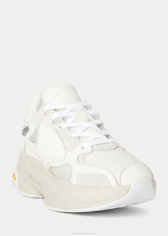 hvid/stuk/sølv Kvinder Ralph Lauren logo teknisk sneaker Z426B9624