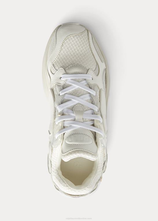 hvid/stuk/sølv Kvinder Ralph Lauren logo teknisk sneaker Z426B9624