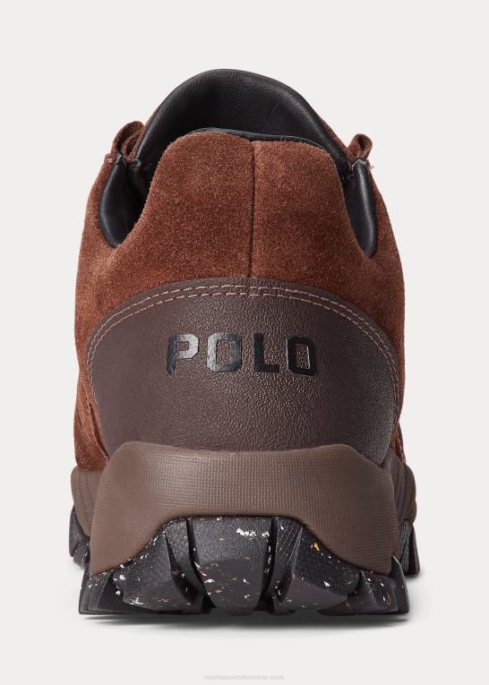 kredsløb brun Kvinder Ralph Lauren grayson sneaker med lynlås i kalv-ruskind Z426B5110