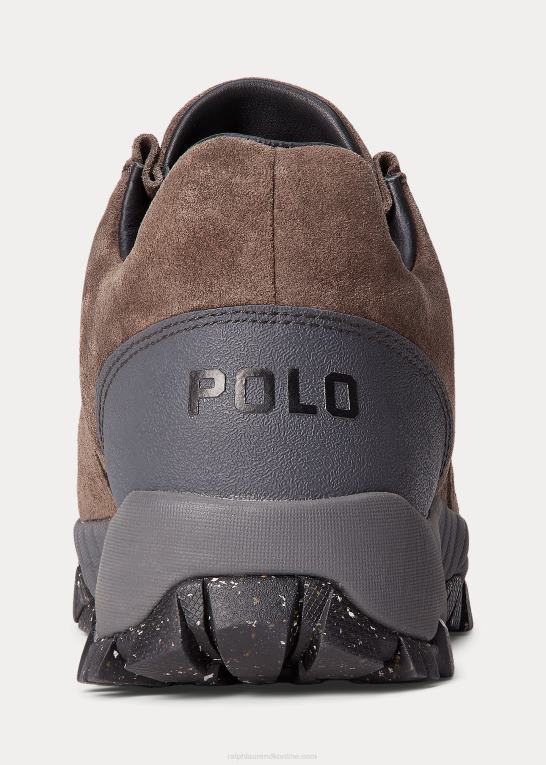 mørkegrå Kvinder Ralph Lauren grayson sneaker med lynlås i kalv-ruskind Z426B5109