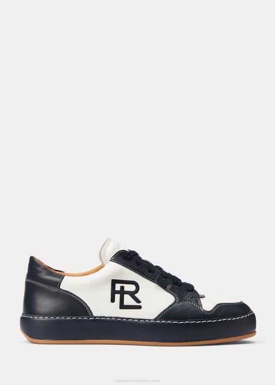 off white/marine flåde Kvinder Ralph Lauren jinett farveblokeret low-top sneaker Z426B9690