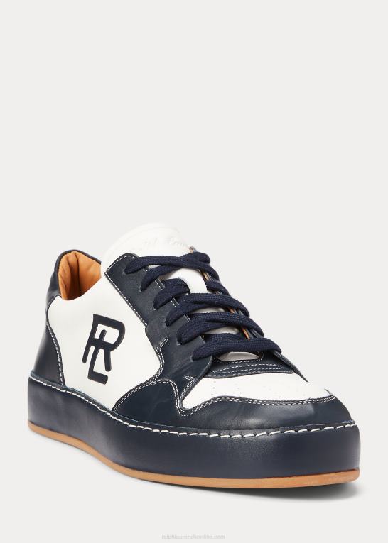 off white/marine flåde Kvinder Ralph Lauren jinett farveblokeret low-top sneaker Z426B9690