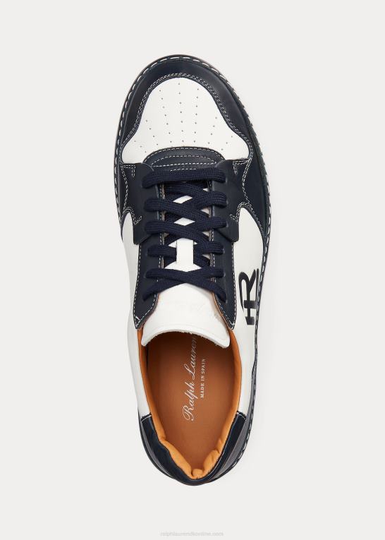 off white/marine flåde Kvinder Ralph Lauren jinett farveblokeret low-top sneaker Z426B9690