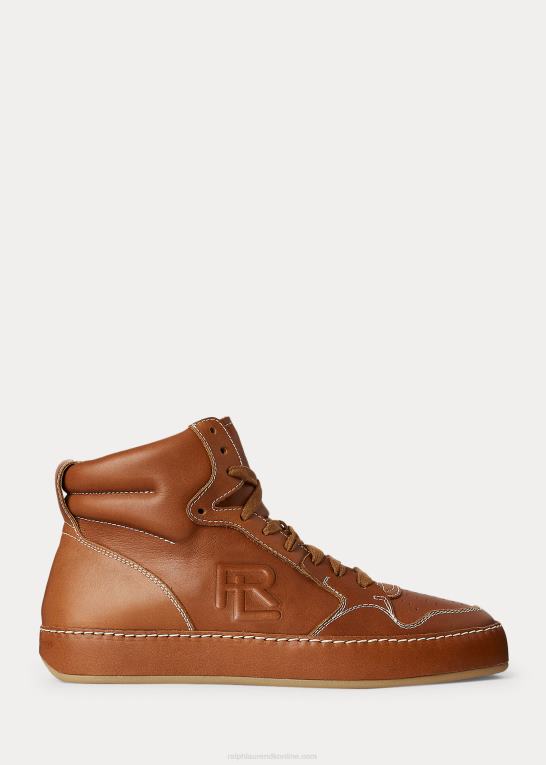 rl guld Kvinder Ralph Lauren jaemyn high-top sneaker i kalveskind Z426B9692