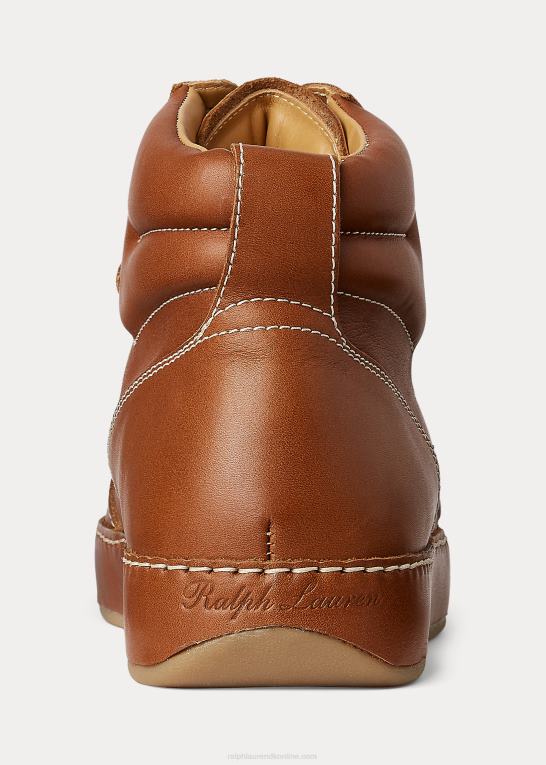 rl guld Kvinder Ralph Lauren jaemyn high-top sneaker i kalveskind Z426B9692