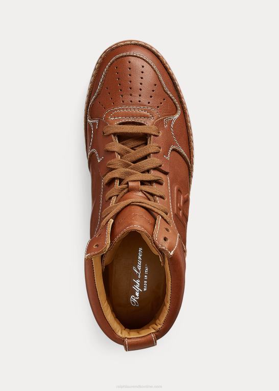 rl guld Kvinder Ralph Lauren jaemyn high-top sneaker i kalveskind Z426B9692