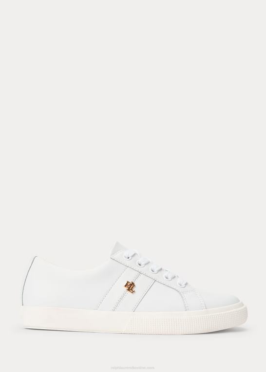 rl hvid Kvinder Ralph Lauren janson ii action læder sneaker Z426B5092