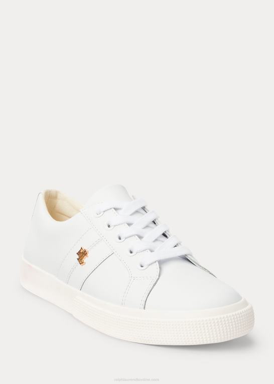 rl hvid Kvinder Ralph Lauren janson ii action læder sneaker Z426B5092