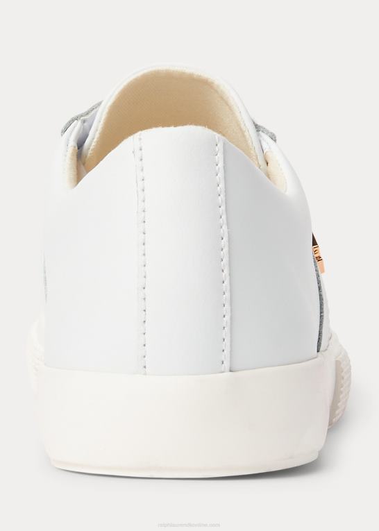 rl hvid Kvinder Ralph Lauren janson ii action læder sneaker Z426B5092