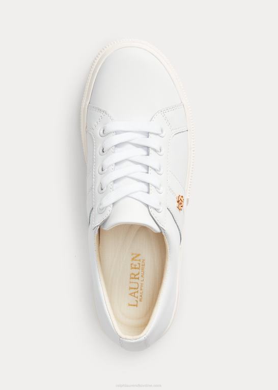 rl hvid Kvinder Ralph Lauren janson ii action læder sneaker Z426B5092