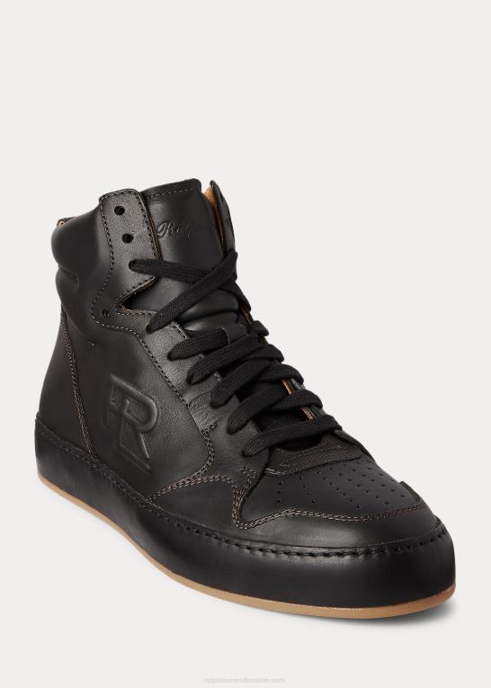sort Kvinder Ralph Lauren jaemyn high-top sneaker i kalveskind Z426B9691