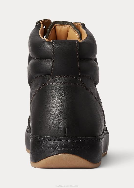 sort Kvinder Ralph Lauren jaemyn high-top sneaker i kalveskind Z426B9691