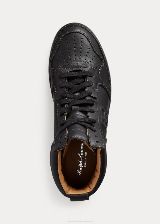 sort Kvinder Ralph Lauren jaemyn high-top sneaker i kalveskind Z426B9691