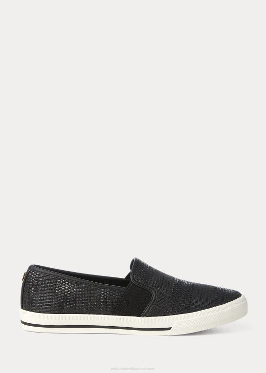 sort Kvinder Ralph Lauren jinny vævet slip-on sneaker Z426B5082