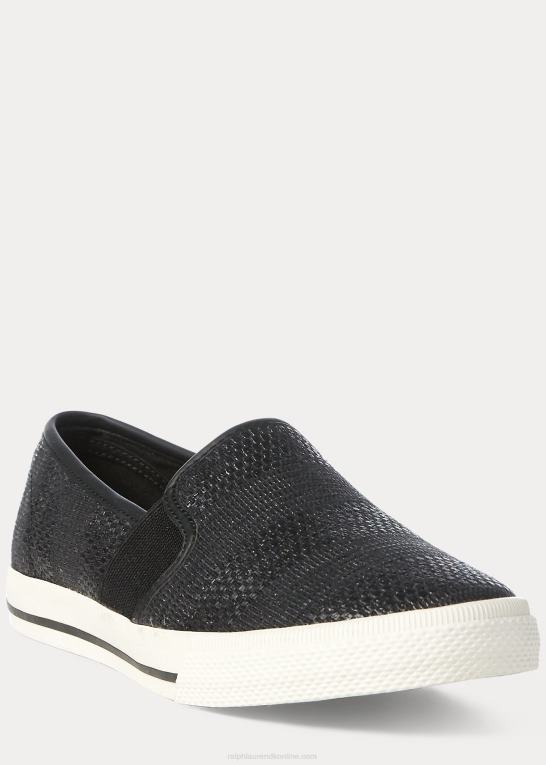 sort Kvinder Ralph Lauren jinny vævet slip-on sneaker Z426B5082