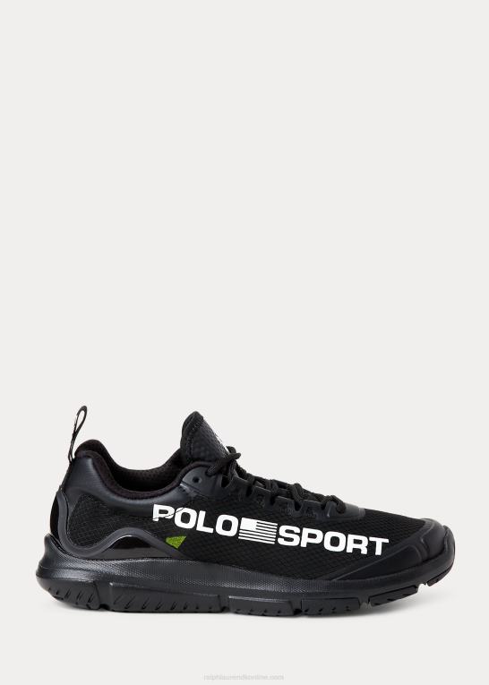 sort hvid Kvinder Ralph Lauren polo sport tech racer sneaker Z426B5115