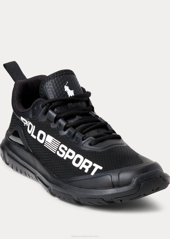 sort hvid Kvinder Ralph Lauren polo sport tech racer sneaker Z426B5115