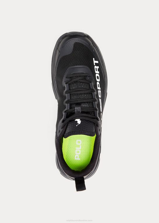 sort hvid Kvinder Ralph Lauren polo sport tech racer sneaker Z426B5115