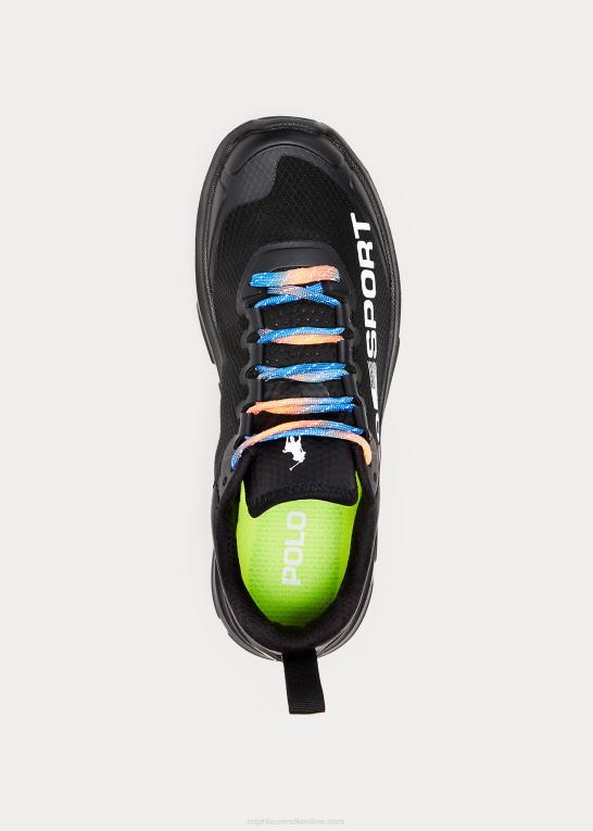 sort hvid Kvinder Ralph Lauren polo sport tech racer sneaker Z426B5115