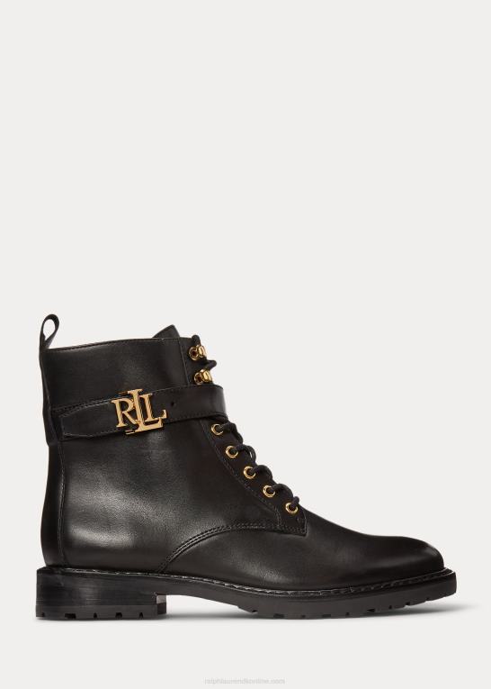 Kvinder Ralph Lauren eldridge støvle i poleret læder Z426B5130