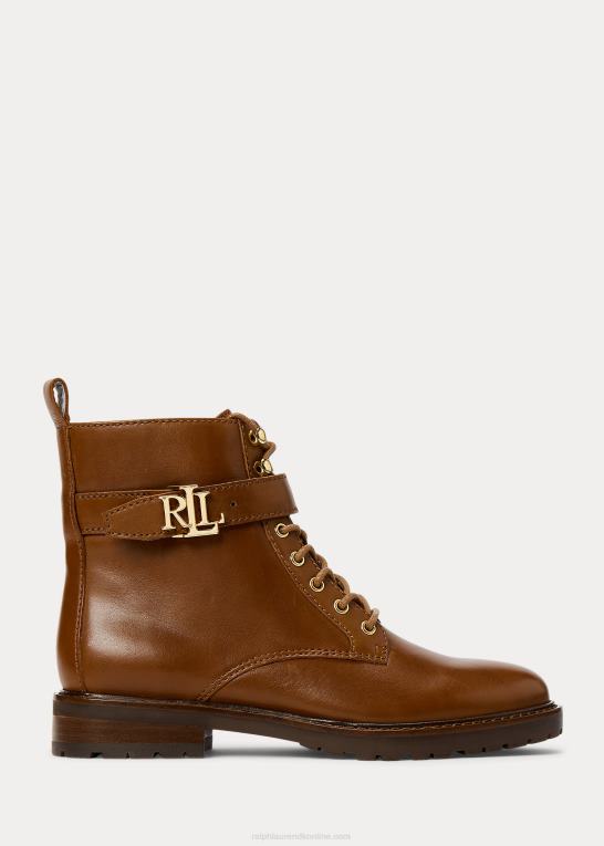 Kvinder Ralph Lauren eldridge støvle i poleret læder Z426B5131
