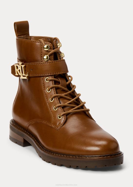 Kvinder Ralph Lauren eldridge støvle i poleret læder Z426B5131
