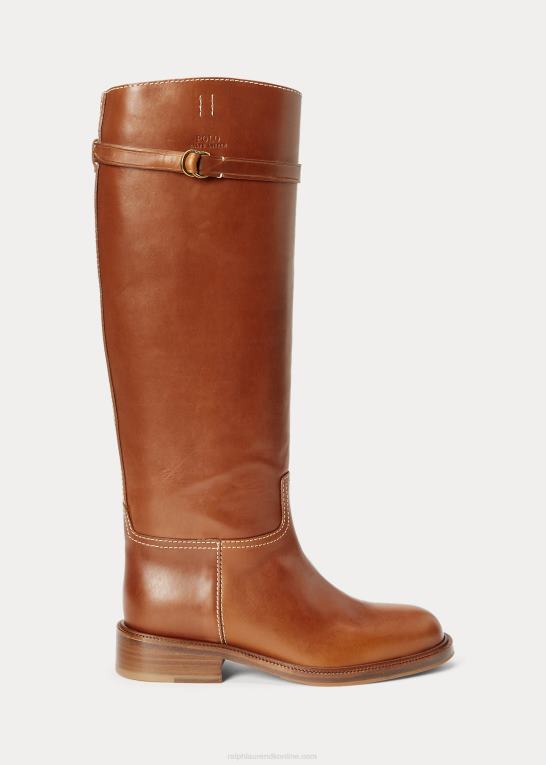 cuoio Kvinder Ralph Lauren Vachetta ridestøvle i læder Z426B9642