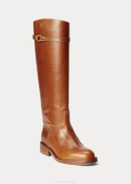 cuoio Kvinder Ralph Lauren Vachetta ridestøvle i læder Z426B9642