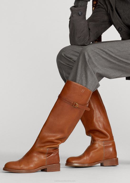 cuoio Kvinder Ralph Lauren Vachetta ridestøvle i læder Z426B9642