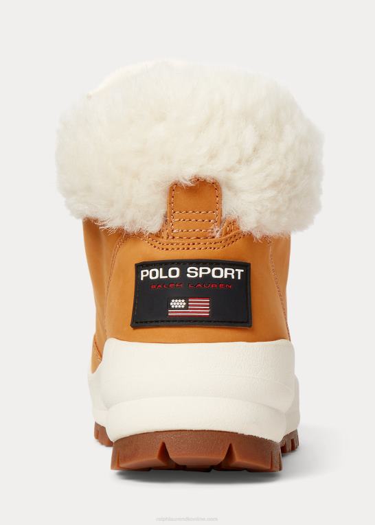 hvede Kvinder Ralph Lauren polo sport ruskind & shearling støvle Z426B5116