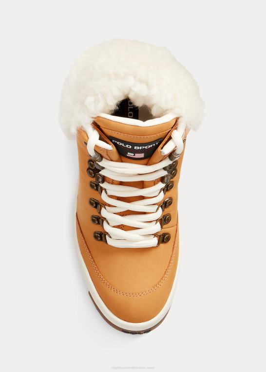 hvede Kvinder Ralph Lauren polo sport ruskind & shearling støvle Z426B5116