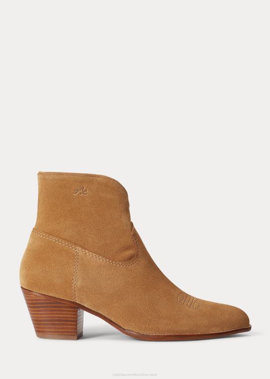karamel Kvinder Ralph Lauren lucille ruskindsstøvle Z426B5119