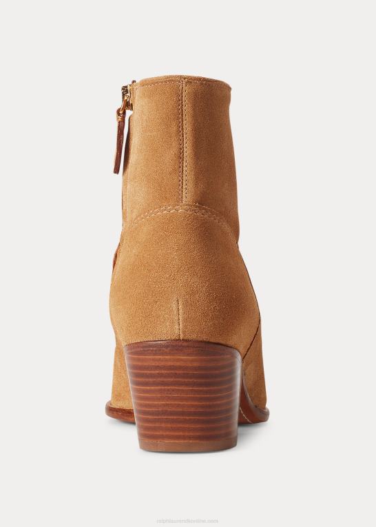 karamel Kvinder Ralph Lauren lucille ruskindsstøvle Z426B5119