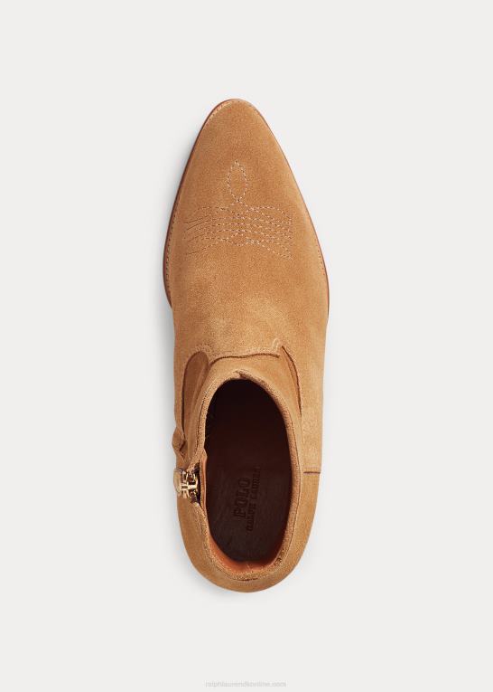 karamel Kvinder Ralph Lauren lucille ruskindsstøvle Z426B5119