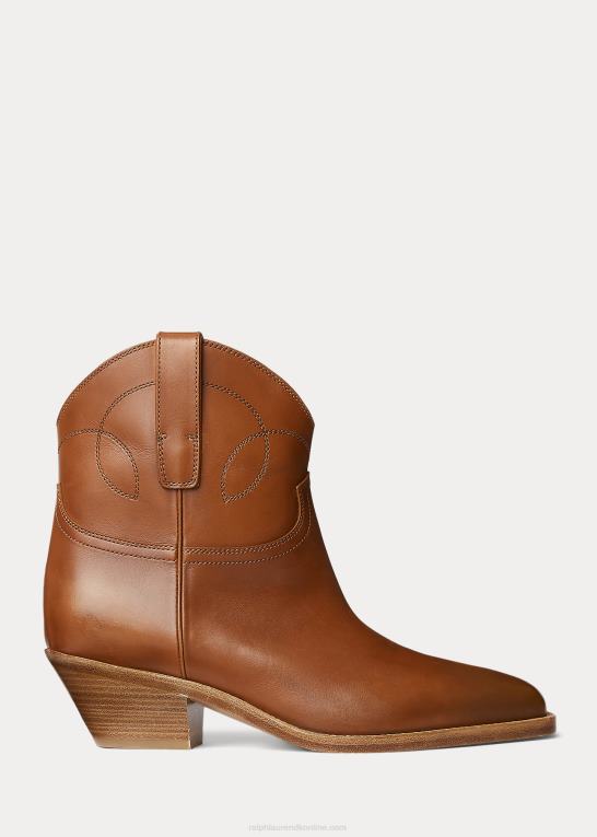 rl guld Kvinder Ralph Lauren jayme poleret kalveskind støvle Z426B9705