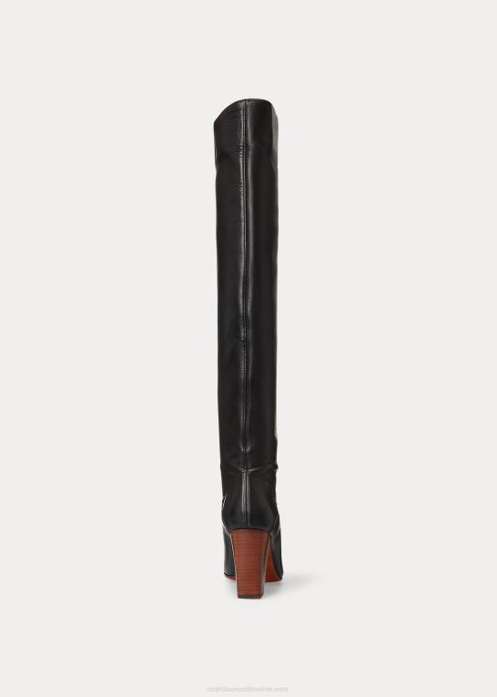 sort Kvinder Ralph Lauren brie læderstøvle Z426B9640