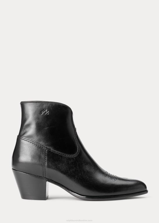 sort Kvinder Ralph Lauren lucille læderstøvle Z426B5118