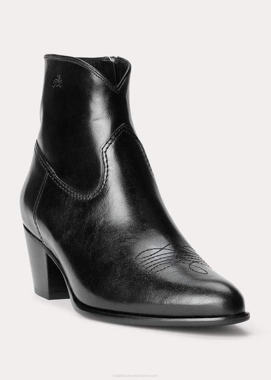 sort Kvinder Ralph Lauren lucille læderstøvle Z426B5118