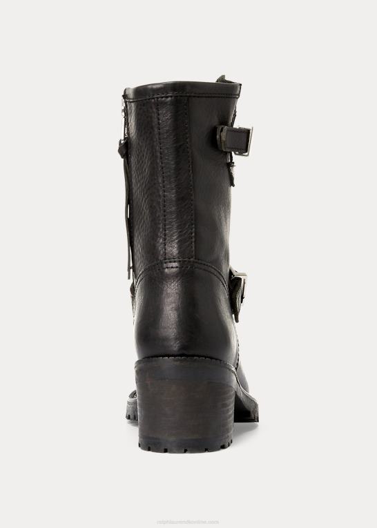 sort Kvinder Ralph Lauren payge vachetta læderstøvle Z426B9632