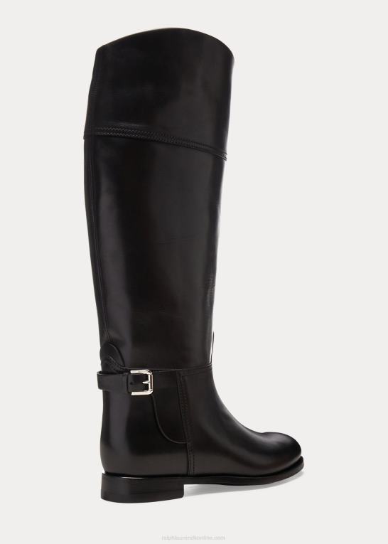 sort Kvinder Ralph Lauren sallen ridestøvle af kalveskind Z426B9709