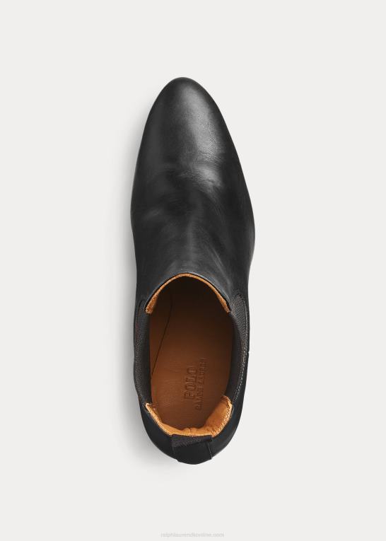sort Kvinder Ralph Lauren vachetta kalveskinds kattehælstøvle Z426B9630