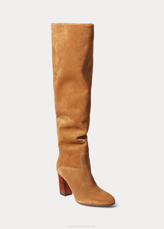 tan Kvinder Ralph Lauren brie ruskind støvle Z426B9641