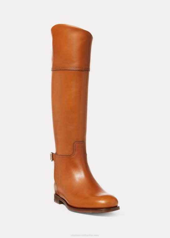 tan Kvinder Ralph Lauren sallen ridestøvle af kalveskind Z426B9708