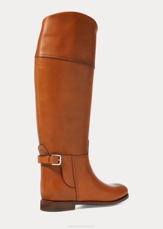 tan Kvinder Ralph Lauren sallen ridestøvle af kalveskind Z426B9708